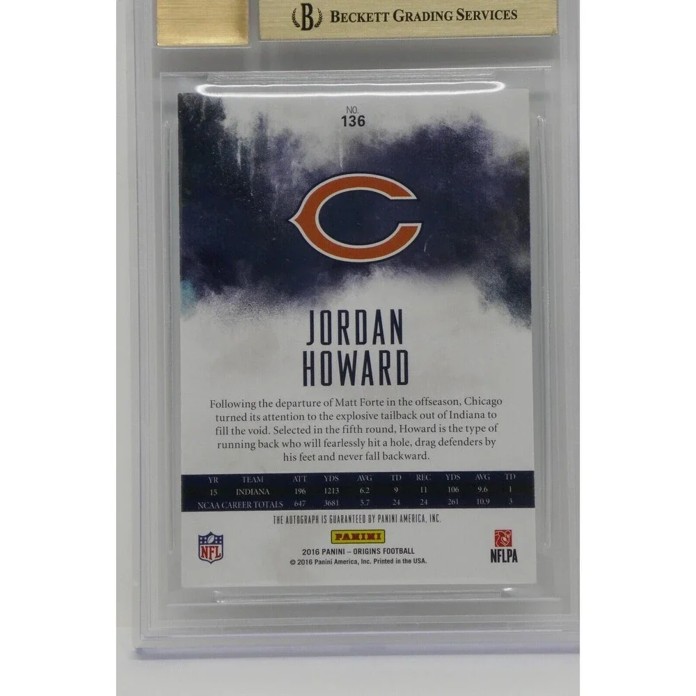 2016 Panini Origins #136 Jordan Howard AU Rookie Bears Beckett 9.5 GEM MINT